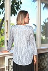 FLORENCE PLEAT BLOUSE - lurex leaf